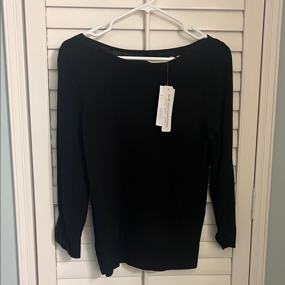 Soft Surroundings XS Black Women's Sweater Top